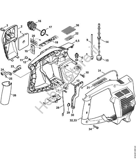 Filtro aria, Corpo impugnatura BT 45 BT 45-Z brand Stihl